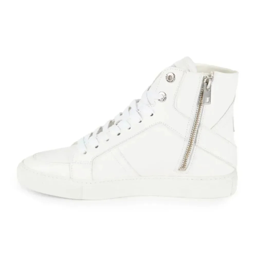 ZADIG & VOLTAIRE Logo High Top Zip leather women’s Sneakers athletic shoes New